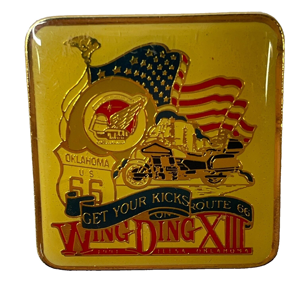 1991 GWRRA Wing Ding XIII Lapel Pin - Tulsa Oklahoma Gold Wing Road Riders Honda